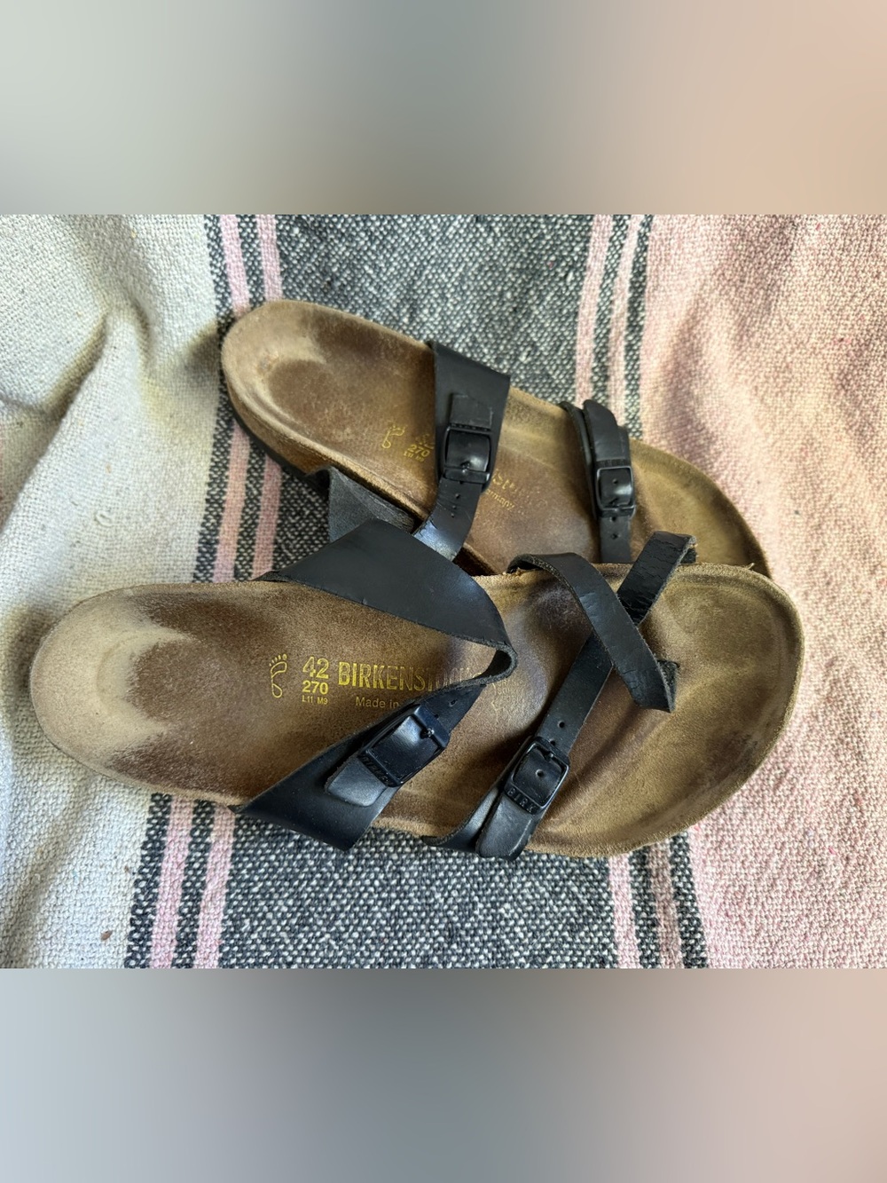Birkenstock Mayari Black Leather Strappy Women’s Sandals - Size 42